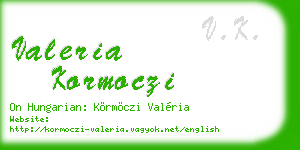 valeria kormoczi business card